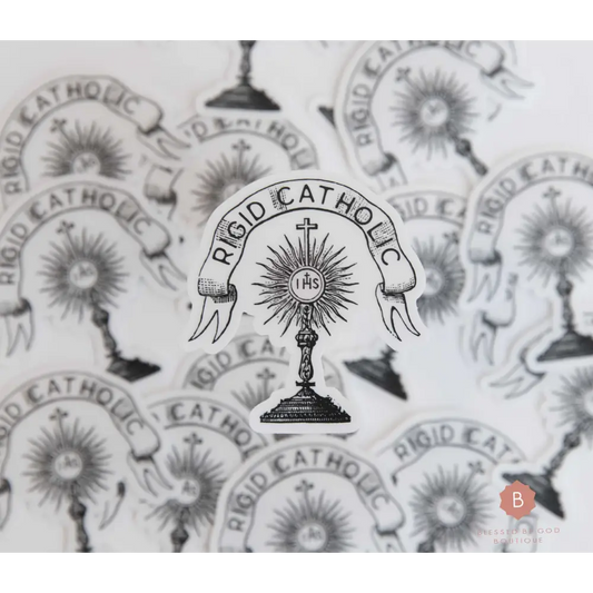 Rigid Catholic Sticker Clear Vinyl - Decorative Stickers