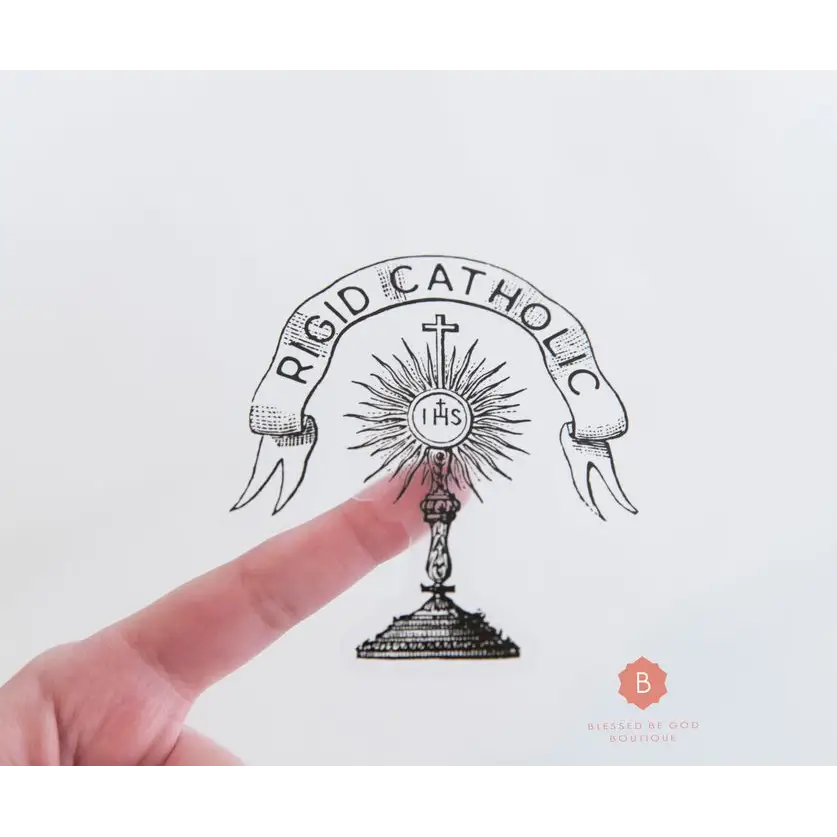 Rigid Catholic Sticker Clear Vinyl - Decorative Stickers