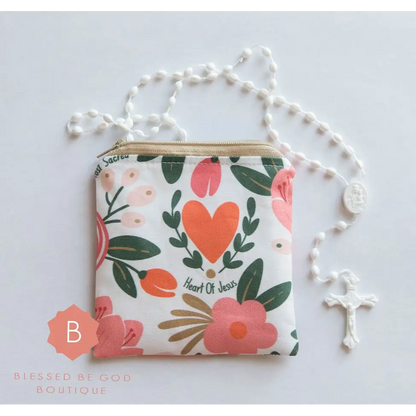 Sacred Heart of Jesus Rosary Pouch - rosary pouch