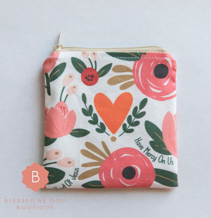 Sacred Heart of Jesus Rosary Pouch - rosary pouch