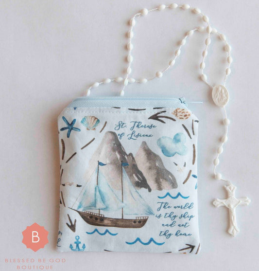 Saint Therese of Lisieux Catholic Rosary Pouch - rosary pouch