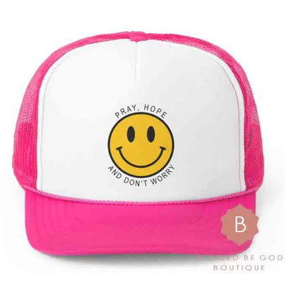Smiley Face Catholic Hat Padre Pio - Pink / One size - Hats