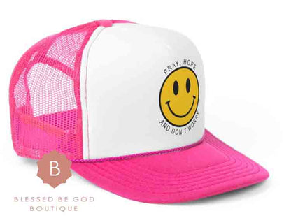 Smiley Face Catholic Hat Padre Pio - Pink / One size - Hats