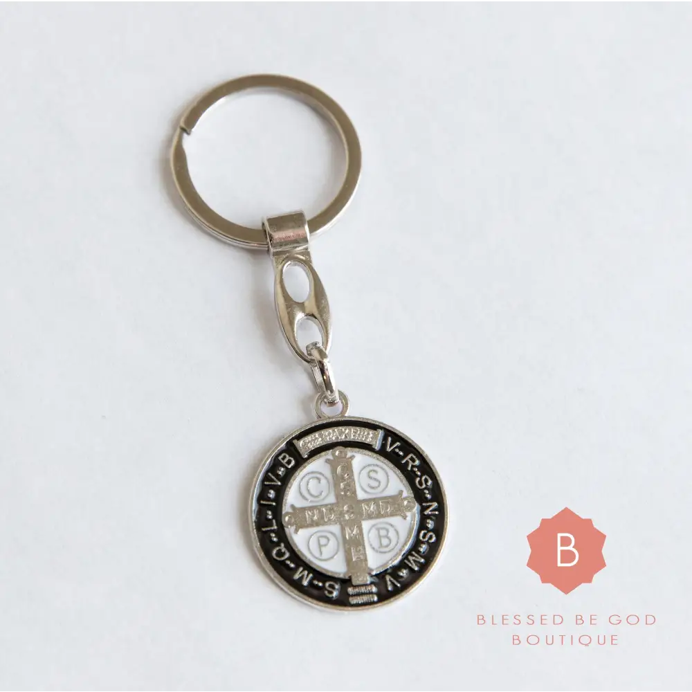 St Benedict Catholic keychain Black - Keychains