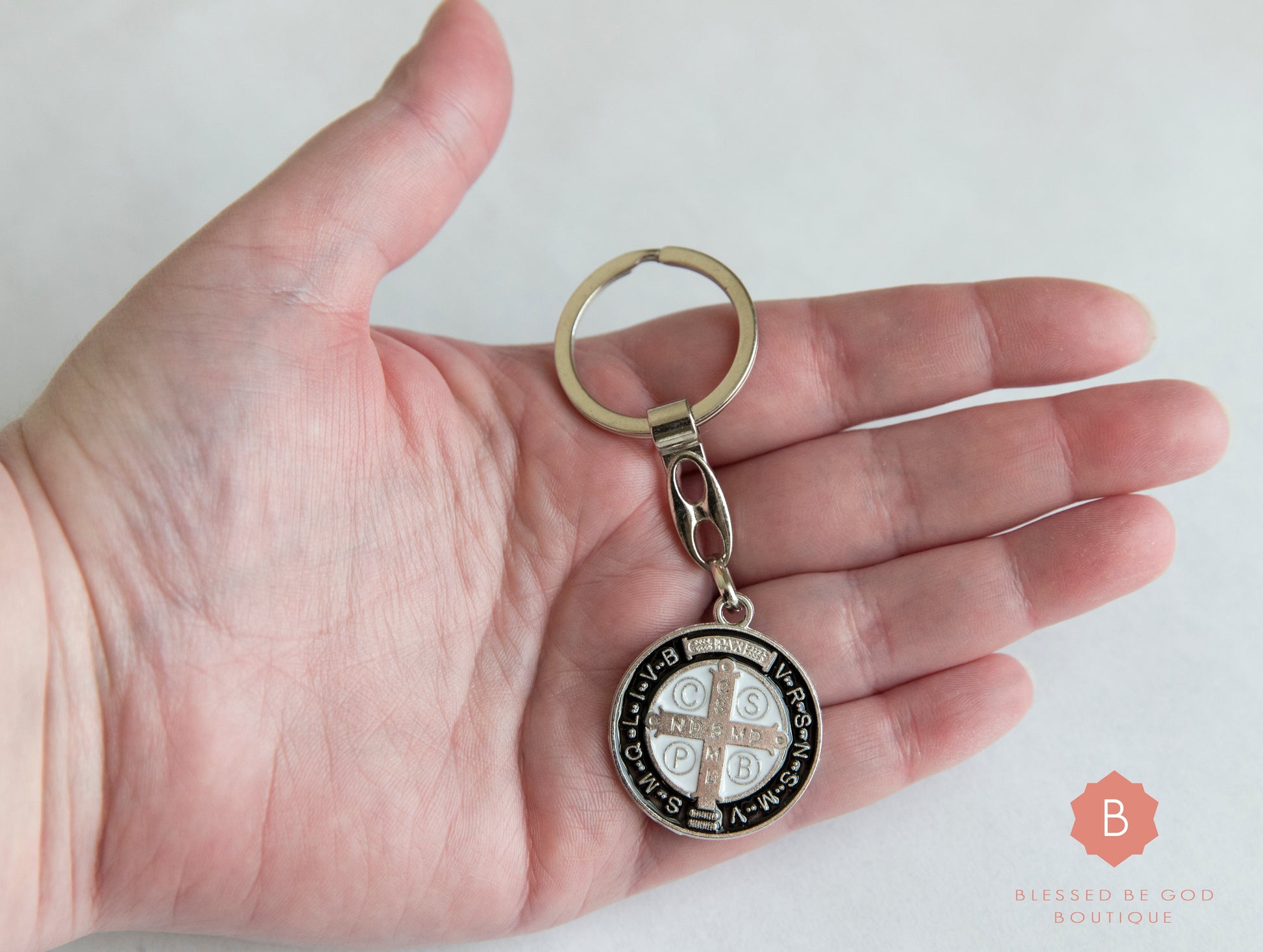 St Benedict Catholic keychain Black - Keychains