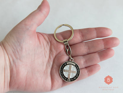 St Benedict Catholic keychain Black - Keychains