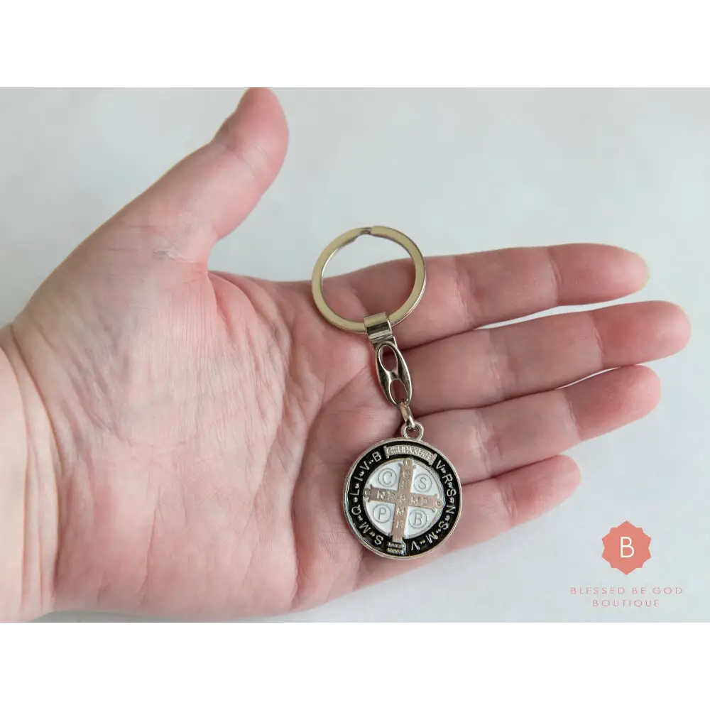 St Benedict Catholic keychain Black - Keychains