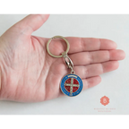St. Benedict Catholic keychain. Blue - Keychains