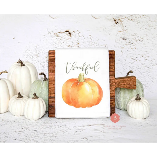 Thankful Catholic Dish Towel Thanksgiving - White / 28’’ × 28’’ - Home Decor