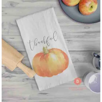 Thankful Catholic Dish Towel Thanksgiving - White / 28’’ × 28’’ - Home Decor
