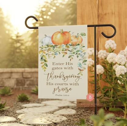 Thanksgiving Catholic Garden Flag - 12’’ × 18’’ - Home Decor