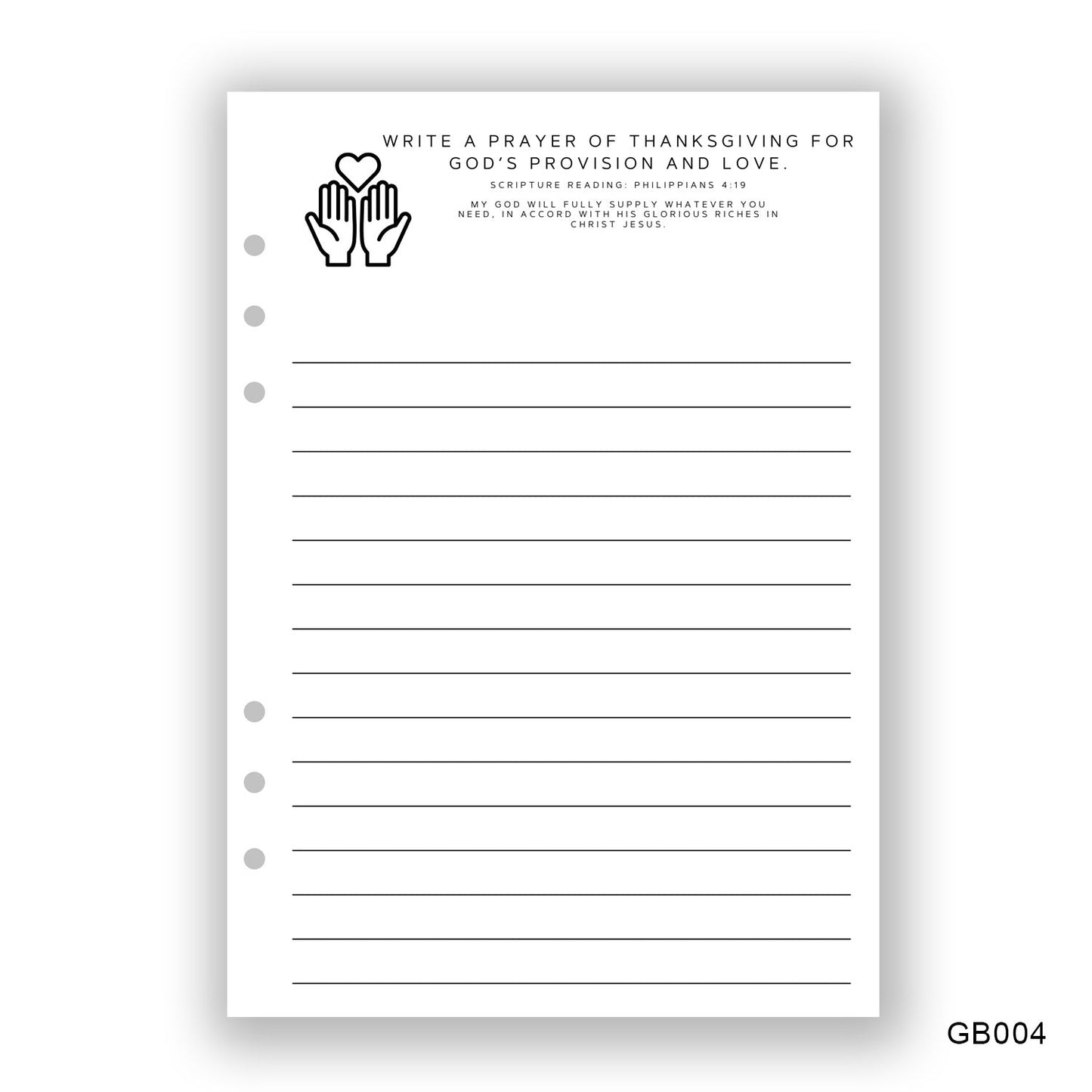 Thanksgiving Prayer Journaling Page - Paper products