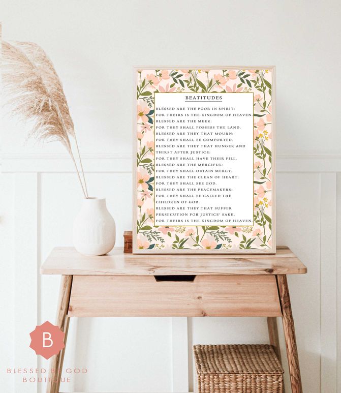 The Beatitudes Catholic Art 12x16 - Posters Prints & Visual Artwork