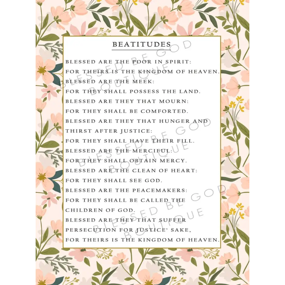 The Beatitudes Catholic Art 12x16 - Posters Prints & Visual Artwork