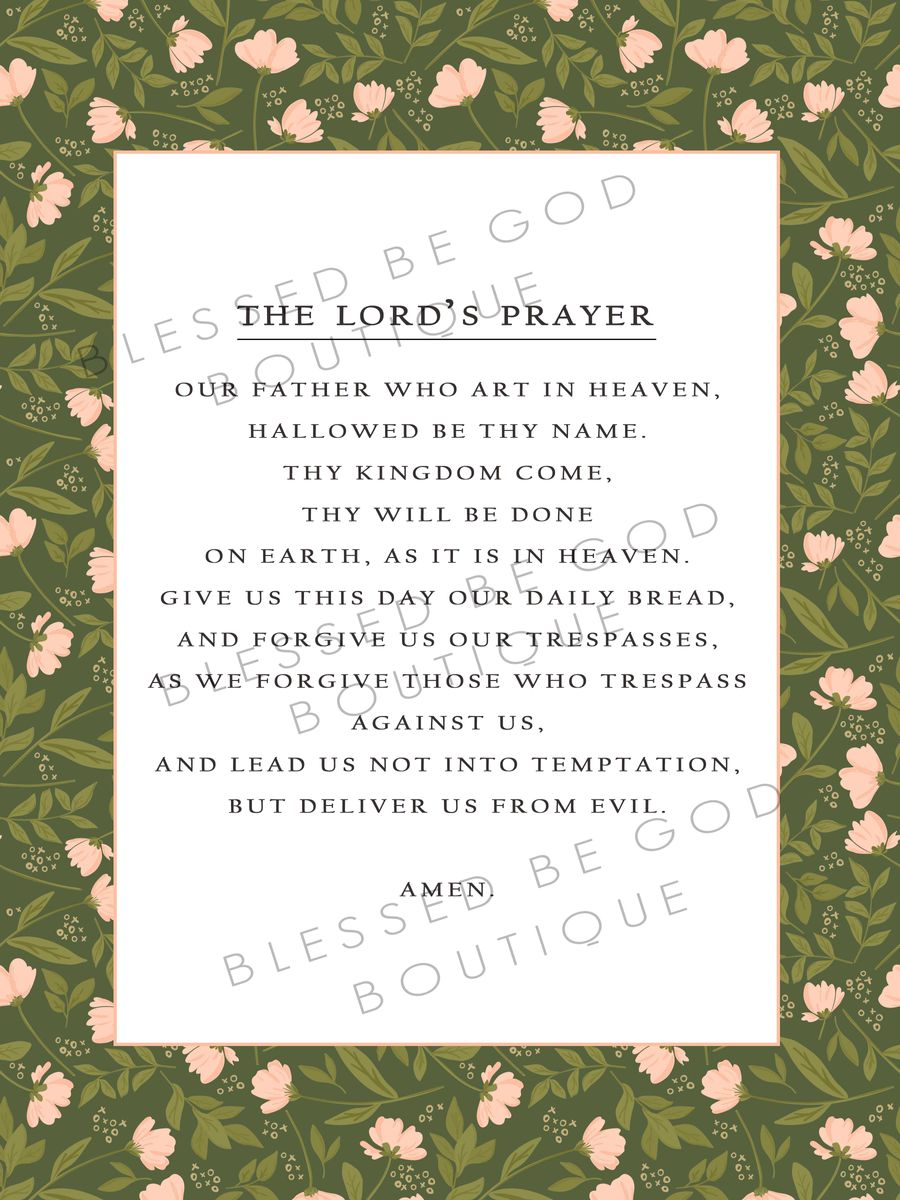 The Lord’s Prayer Catholic Art 12x16 - Posters Prints & Visual Artwork
