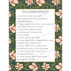 The Ten Commandments Catholic Art 12x16 - Posters Prints & Visual Artwork