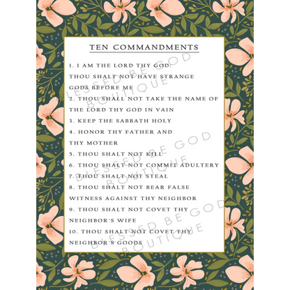 The Ten Commandments Catholic Art 12x16 - Posters Prints & Visual Artwork