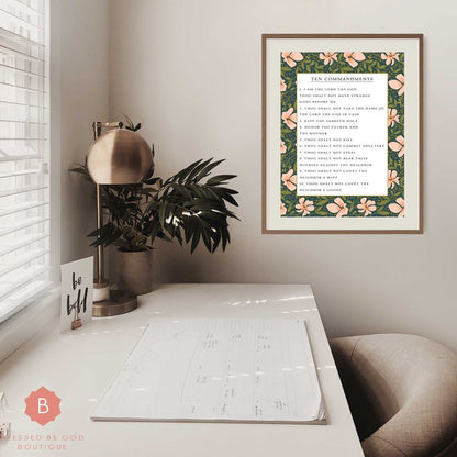 The Ten Commandments Catholic Art 12x16 - Posters Prints & Visual Artwork