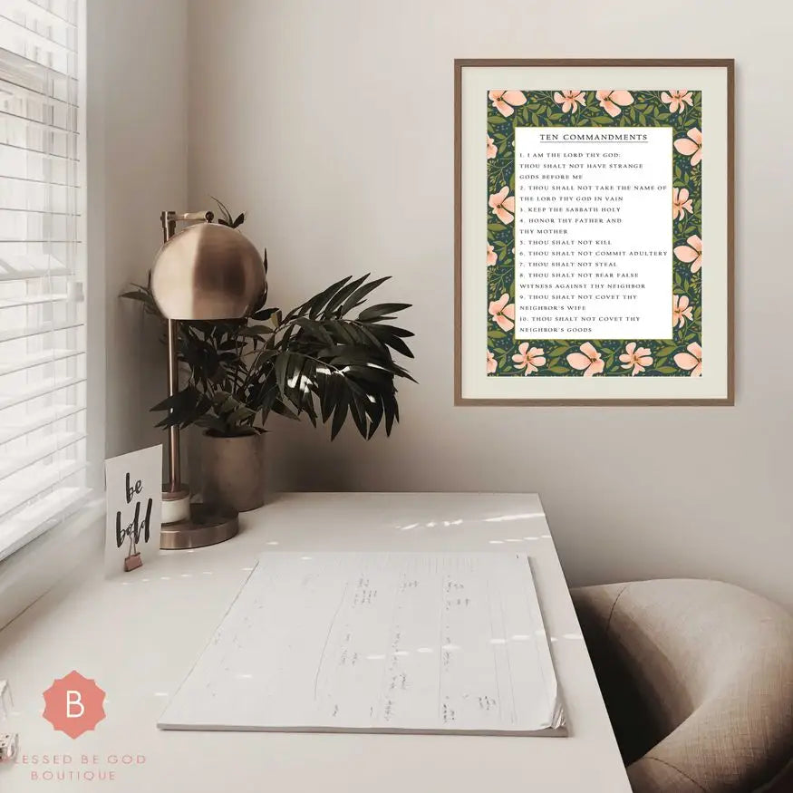 The Ten Commandments Catholic Art 12x16 - Posters Prints & Visual Artwork