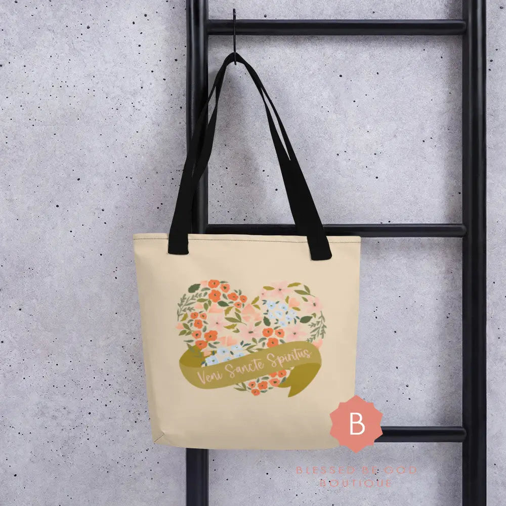 Veni Sancte Spiritus Catholic Tote Bag Come Holy Spirit - Bags