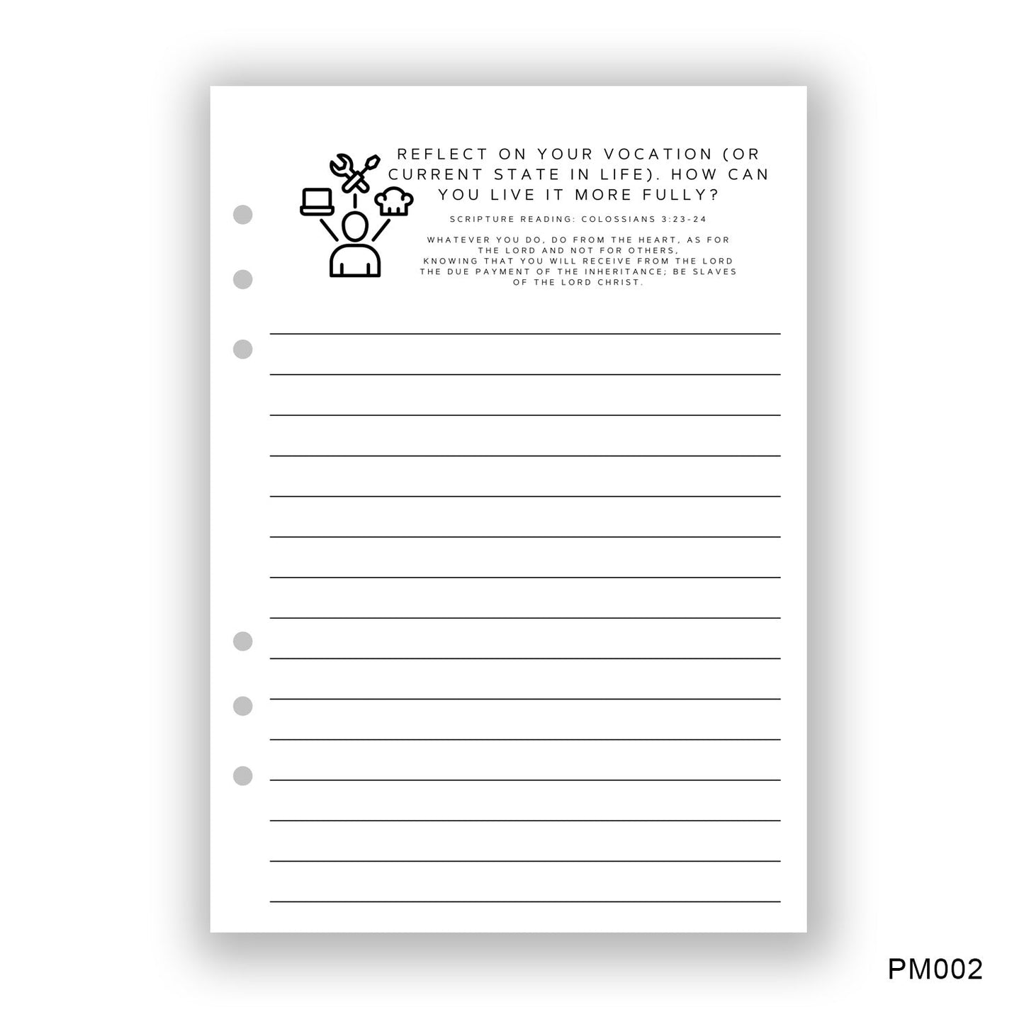 Vocation Journaling Page - Paper products
