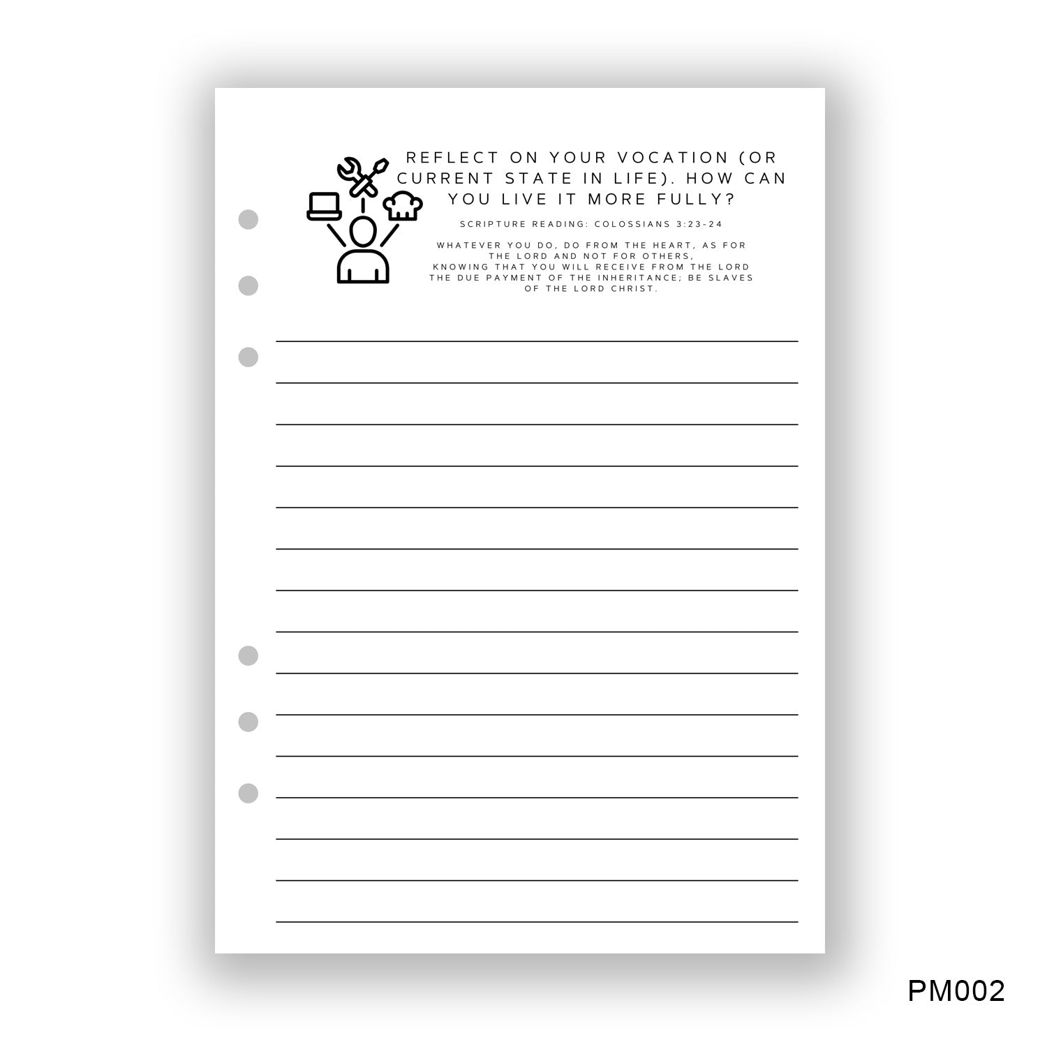 Vocation Journaling Page - Paper products