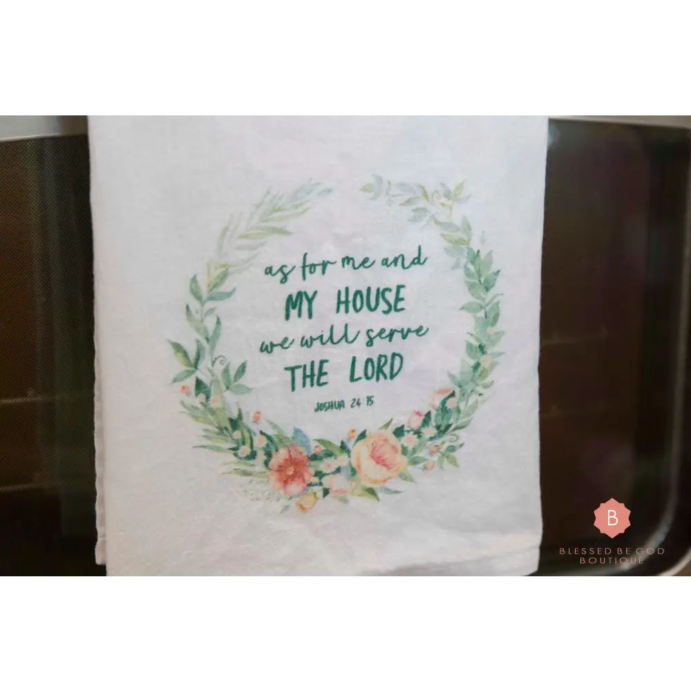 We Will Serve the Lord Catholic Dish Towel - White / 28’’ × 28’’ - Home Decor