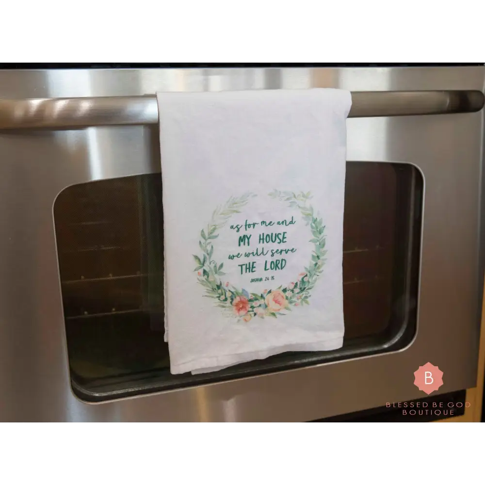 We Will Serve the Lord Catholic Dish Towel - White / 28’’ × 28’’ - Home Decor