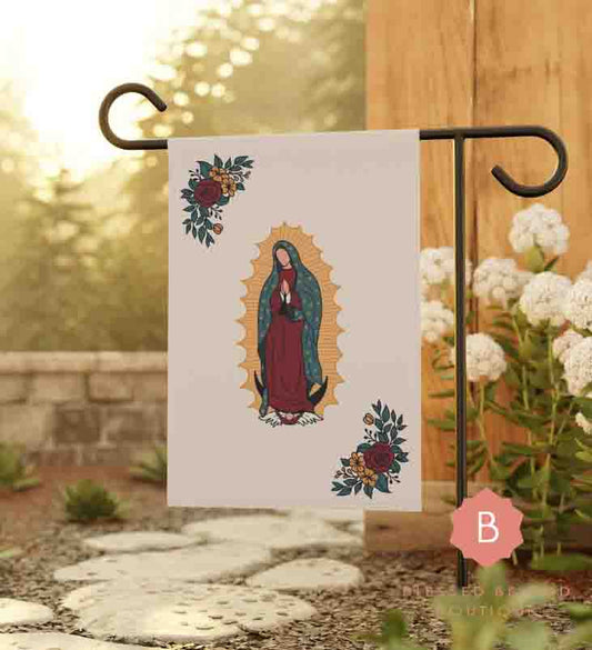 Our Lady of Guadalupe Catholic Garden Flag