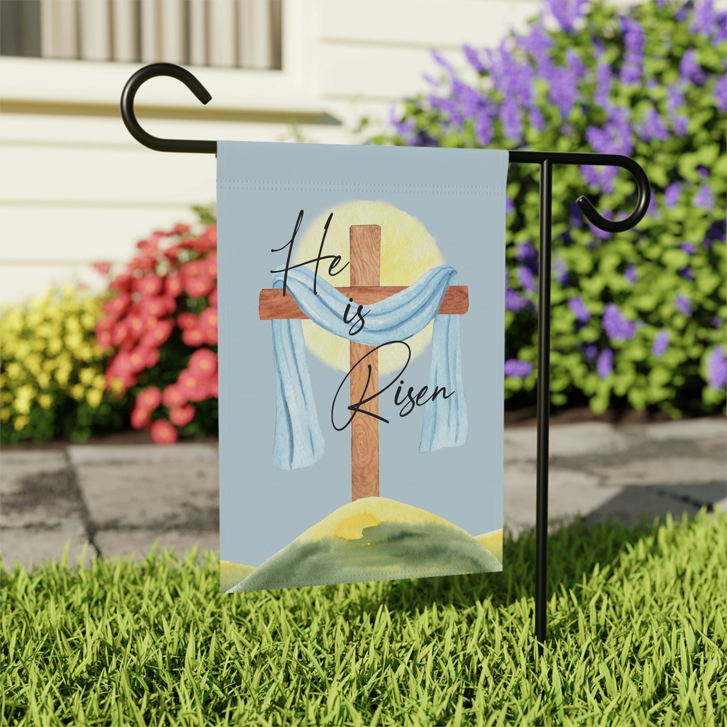 Easter Garden Flag, Catholic, Outdoor Decorative Yard, Porch House Banner, Double Sided, Lord Jesus, Paschal, Risen Christ, Alleluia