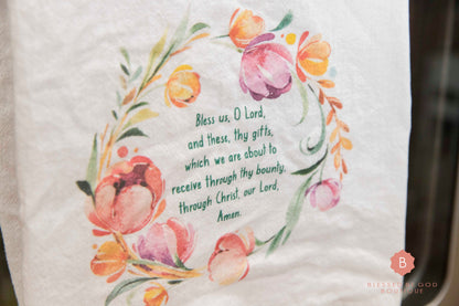 Catholic Dish Towel, Catholic Prayer Before Meals, Grace Before Meals