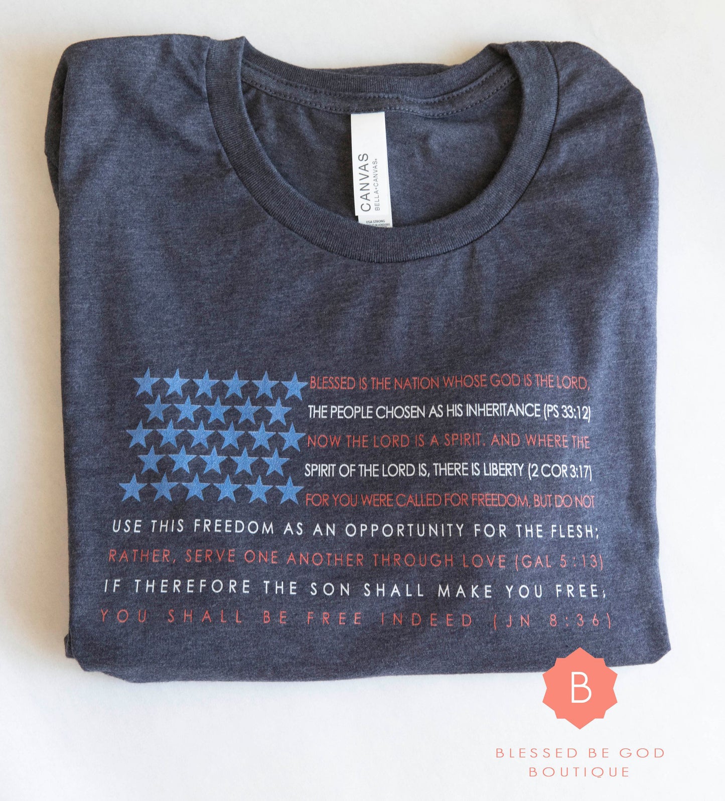 American Flag Catholic scripture t-shirt