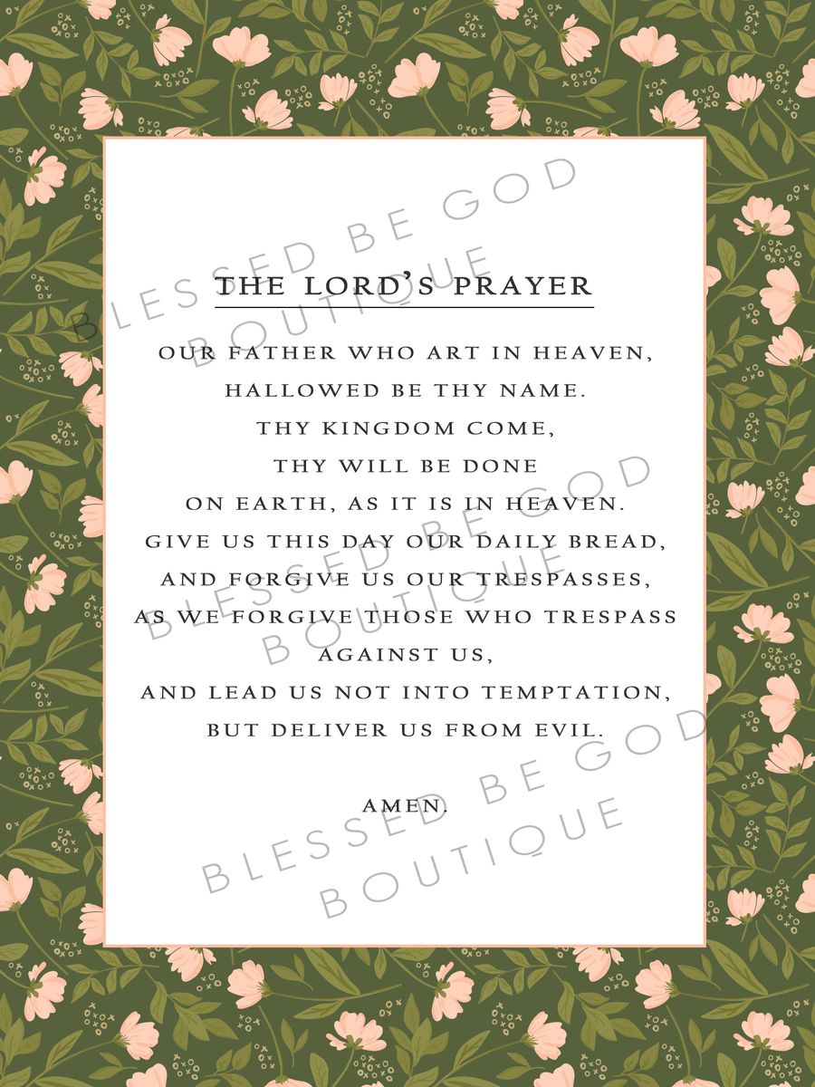 The Lord's Prayer, Catholic Art, 12x16