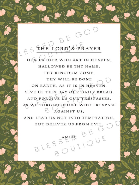 The Lord's Prayer, Catholic Art, 12x16