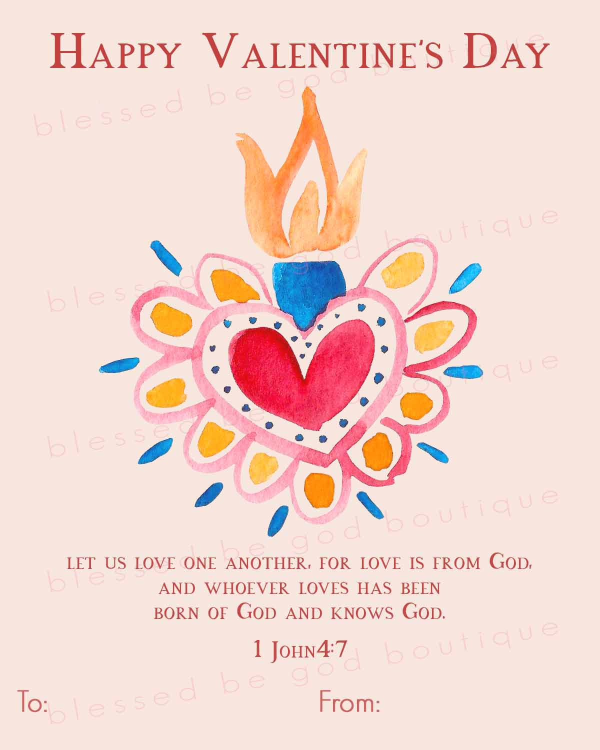 Catholic Valentine's Day Cards Printable, Children's exchange cards