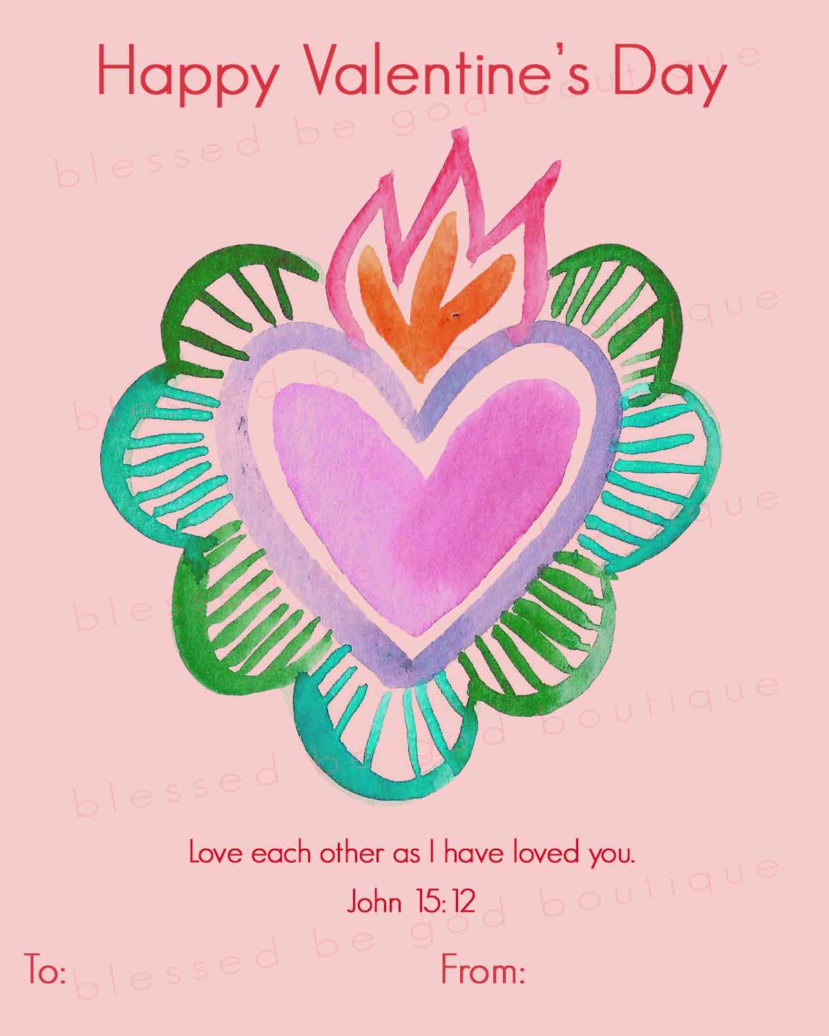 Catholic Valentine's Day Cards Printable, Children's exchange cards