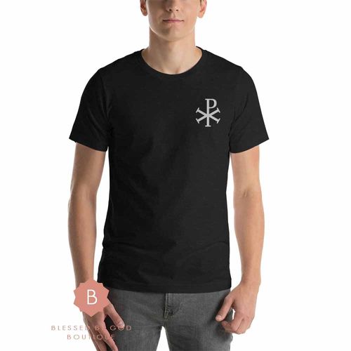 Catholic shirt Christian ChiRho Eucharist Rosary Men's Catholic gifts