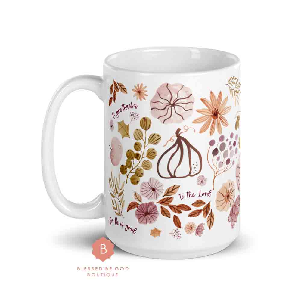 Give Thanks Catholic Mug, 15oz